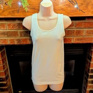 Apt 9 cream stretchy tank top round or v-neck reversible size s/m